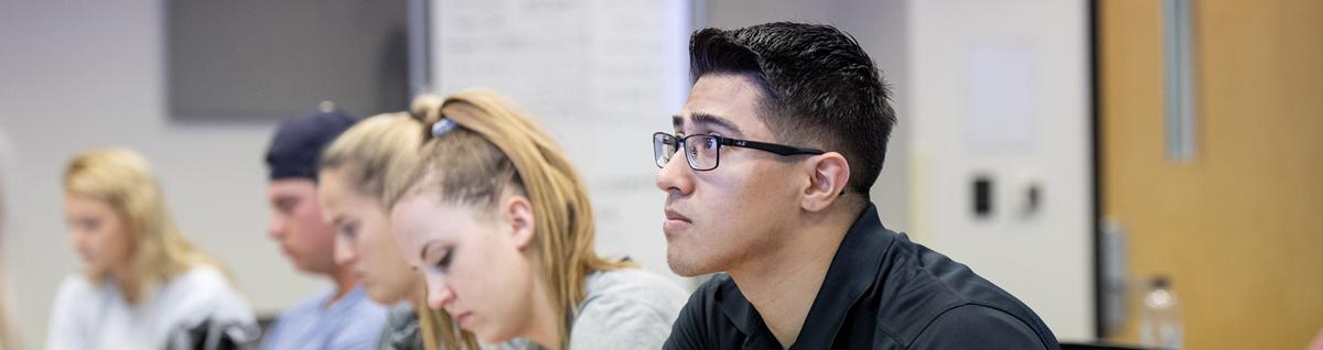 Student focuses in class