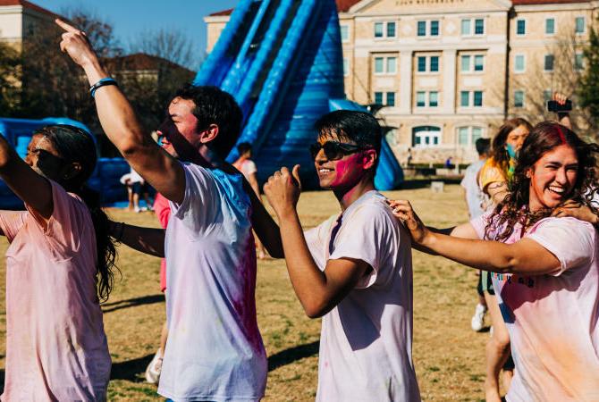 Holi celebration in the commons