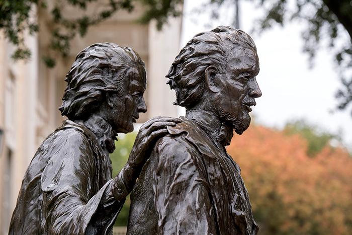 Addison and Randolf Clark statue